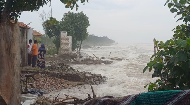 Abrasi di Desa Pandangan Kulon, Kragan, Rembang, baru-baru ini. (Foto: Doni Setiawan/rembangsepekan.com)