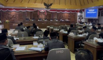 Laporan Pertanggungjawaban Pelaksanaan Anggaran Pendapatan dan Belanja Daerah (APBD) Tahun Anggaran 2024 dalam Rapat Paripurna DPRD, Rabu (2/7/2025).