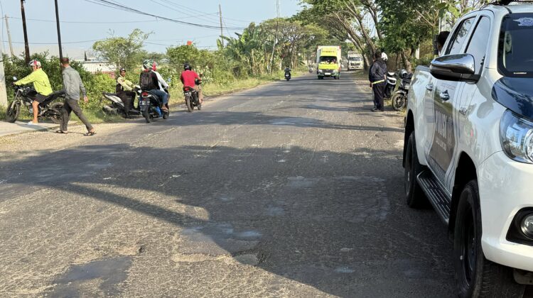 Kecelakaan lalu lintas terjadi di Jalur Clangapan-Pamotan, Kamis (21/8/2025) pagi. (Foto: rembangsepekan.com)