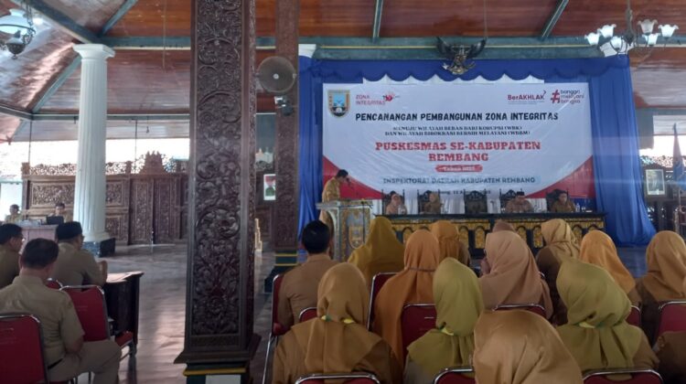 17 Puskesman di Rembang komitmen canangkan ZI, di Pendopo Kabupaten Rembang, Senin (11/8/2026). (Foto: Doni Setiawan/rembangsepekan.com)