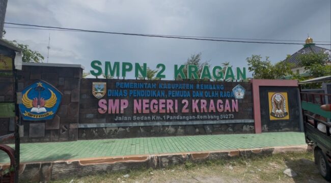 Sekolahan SMPN 2 Kragan, Kamis (11/9/2025). (Foto: rembangsepekan.com)