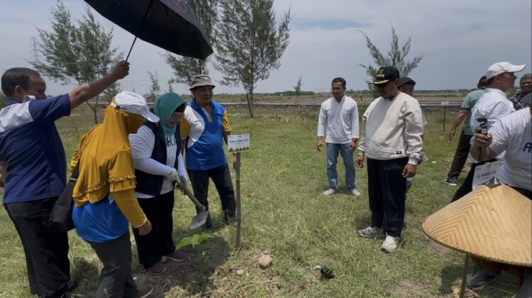 Perum LKBN Antara bersama Wakil Ketua Komisi VII DPR RI Evita Nursanty menanam 500 bibit pohon buah dan peneduh di Desa Sendangasri, Lasem, Rembang, Jawa Tengah, Sabtu (4/10/2025). (Foto: rembangsepekan.com)