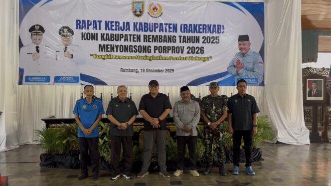 
					Rakerkab KONI Rembang di Kompleks Pendopo Kabupaten Rembang, Jumat (19/12). (Foto: rembangsepekan.com)