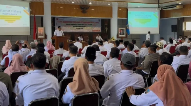 Rakor Destana di Aula Lantai IV Gedung Setda Rembang, Rabu (15/4/2026). Foto: rembabgsepekan.com