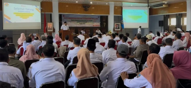 
					Rakor Destana di Aula Lantai IV Gedung Setda Rembang, Rabu (15/4/2026). Foto: rembabgsepekan.com