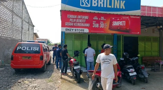Kios BRI Link di Mojorembun, Kaliori, Rembang dibobol maling, Rabu (15/4/2026) dini hari. (Foto: rembangsepekan.com)